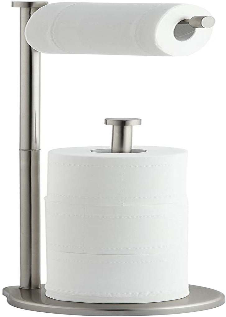 Free Standing Bathroom Toilet Paper Holder Stand with Reserve