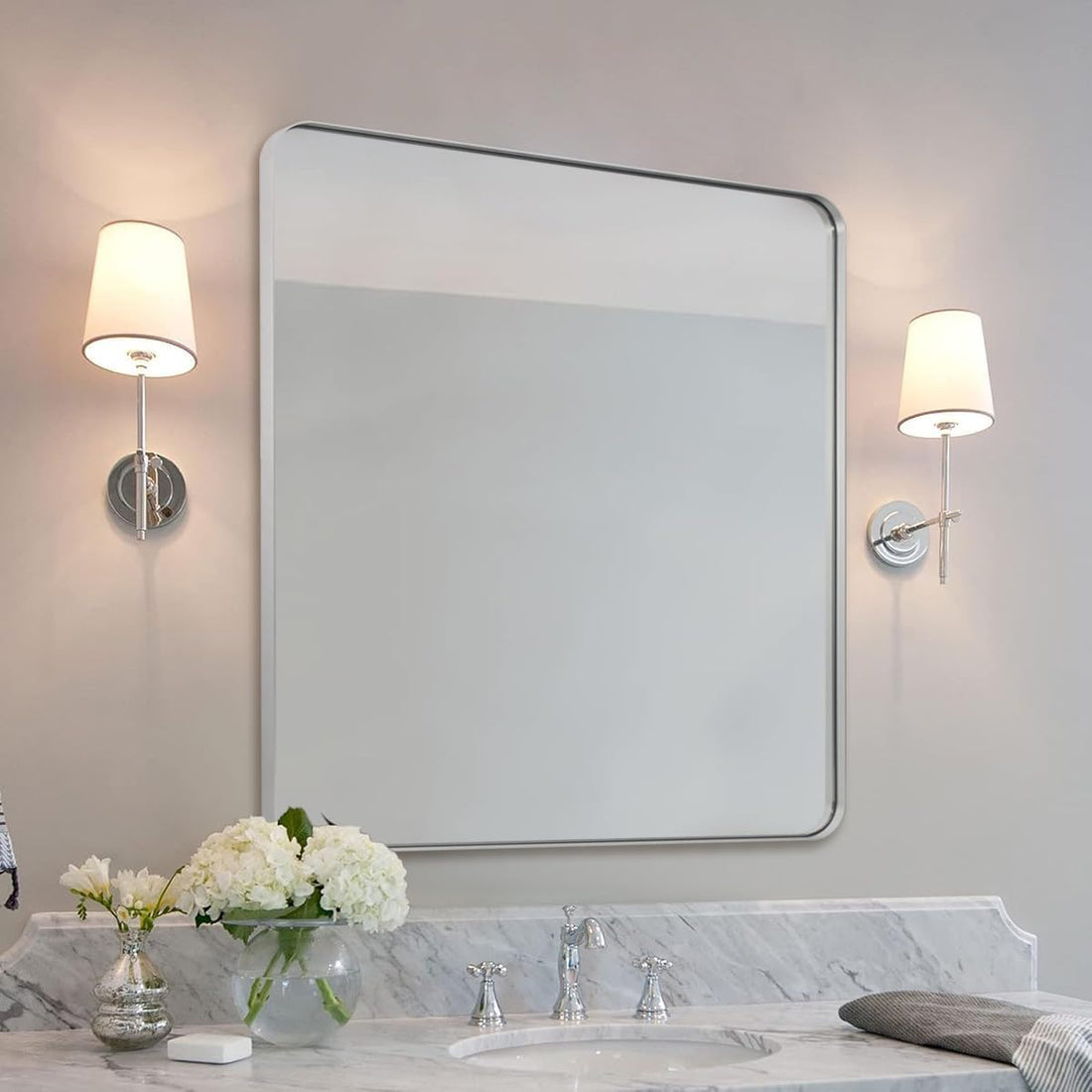 Rectangular Metal Framed Vanity Mirror 