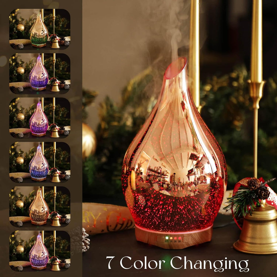 280Ml Essential Oil Diffuser, 3D Glass Aromatherapy Diffusor