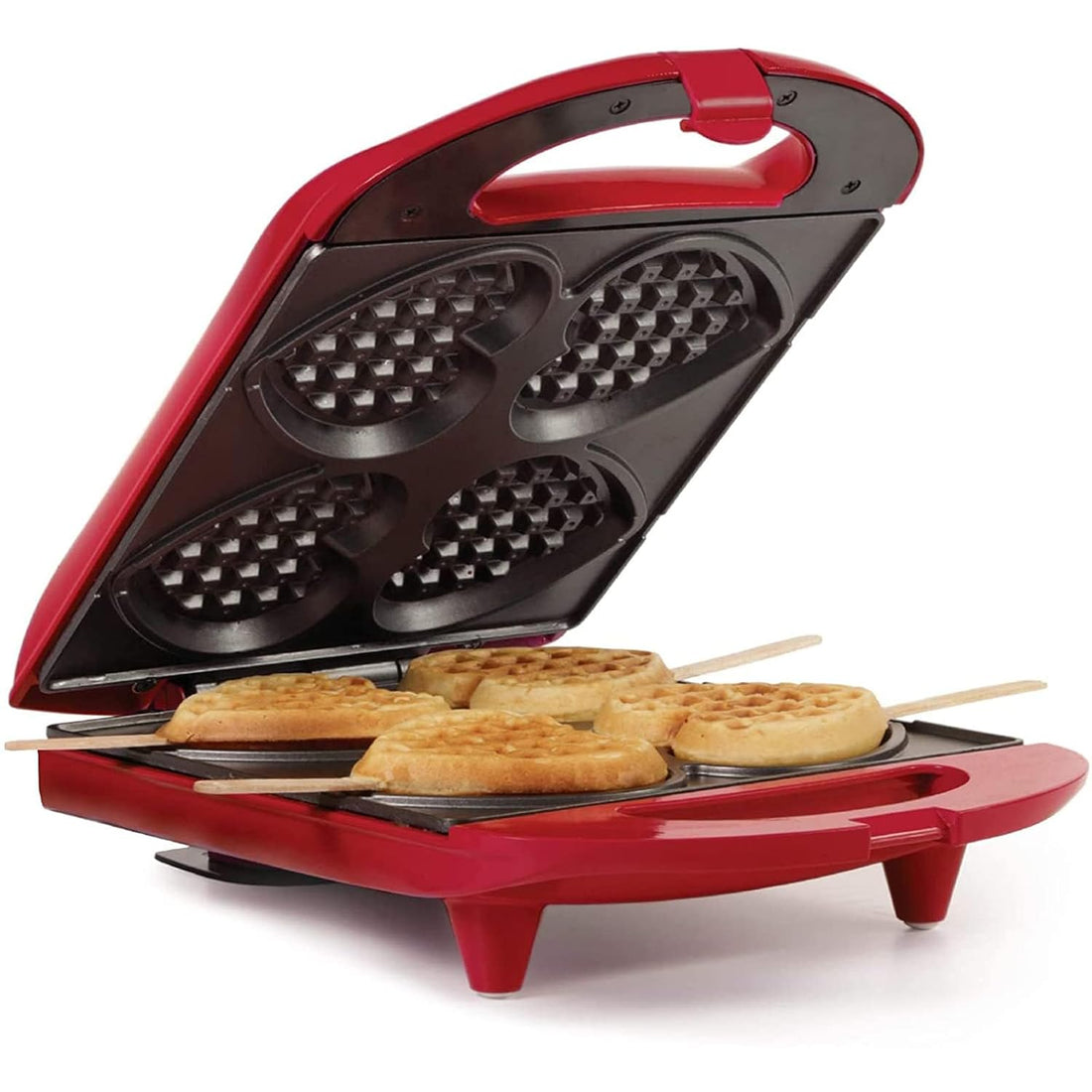 4-Section Heart Shaped Waffle Maker, Non-Stick Waffle Iron