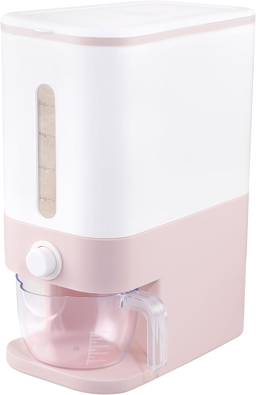 22.5-25 Lbs Pink Rice Dispenser, Rice Storage Container