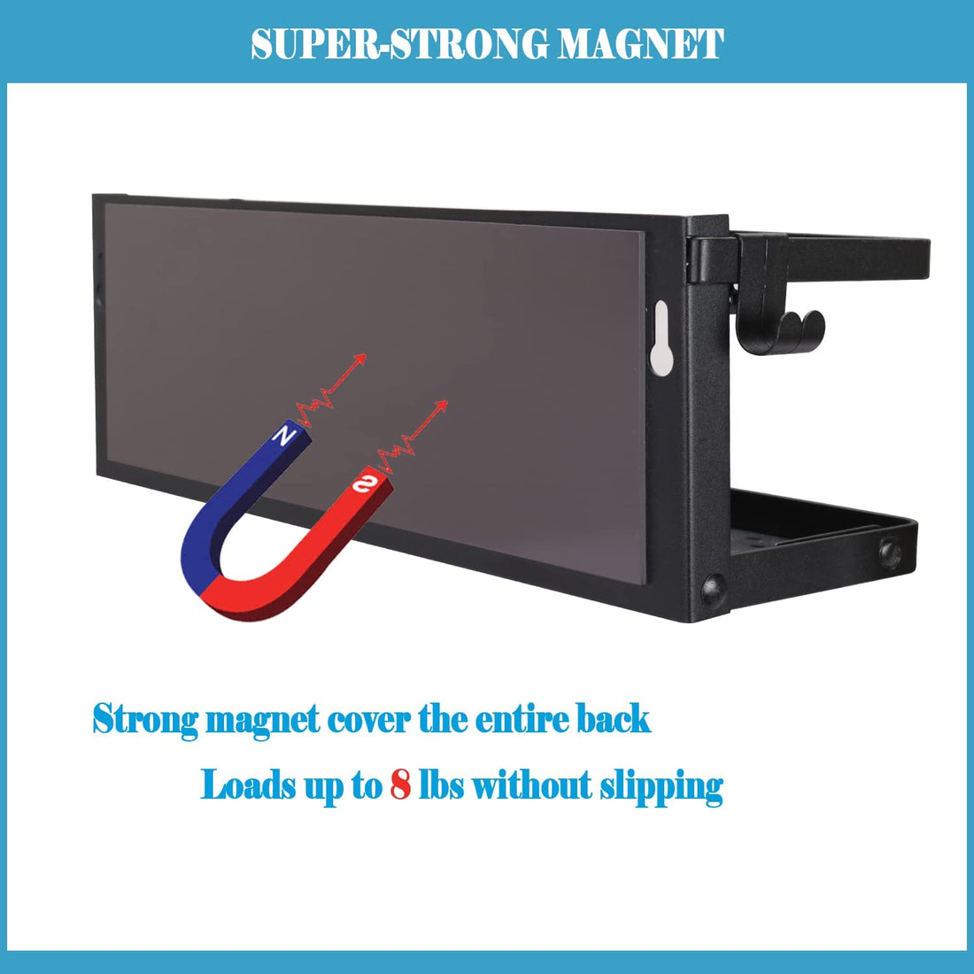 Magnetic Paper Towel Holder, 2-In-1 Magnetic Spice Rack with Hooks