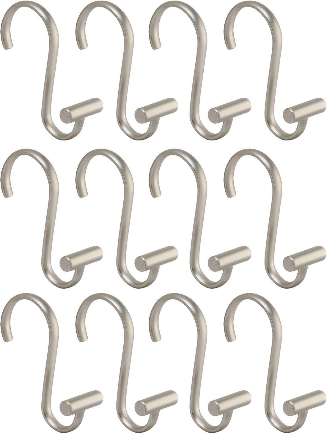 76752 Metal T-Bar Shower Curtain Hooks Rust Resistant Rings