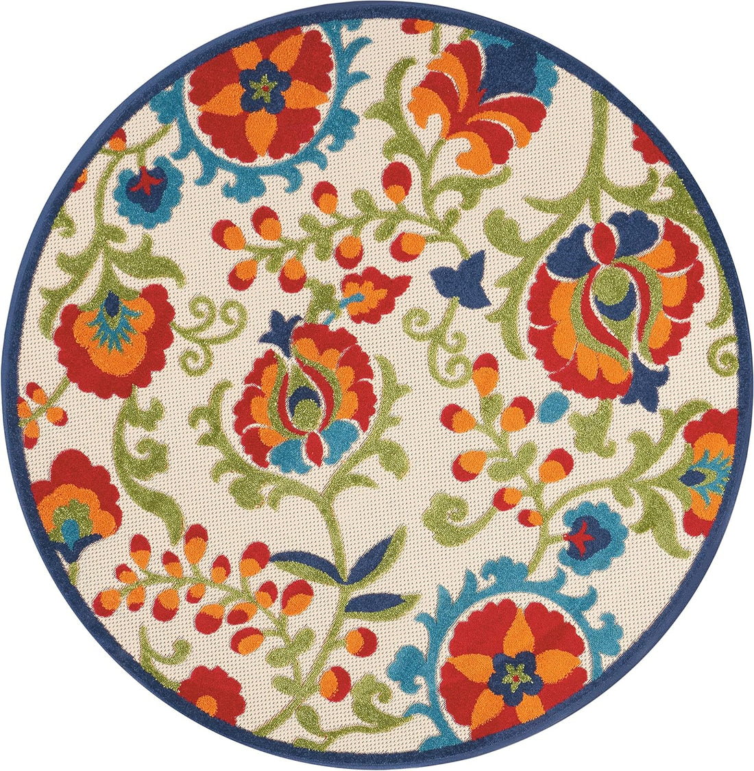 Home Aloha Multicolor 4' X round Area Rug