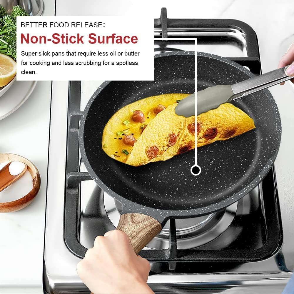 Nonstick Granite Frying Pan Skillet, Non Stick Omelette Fry Pans