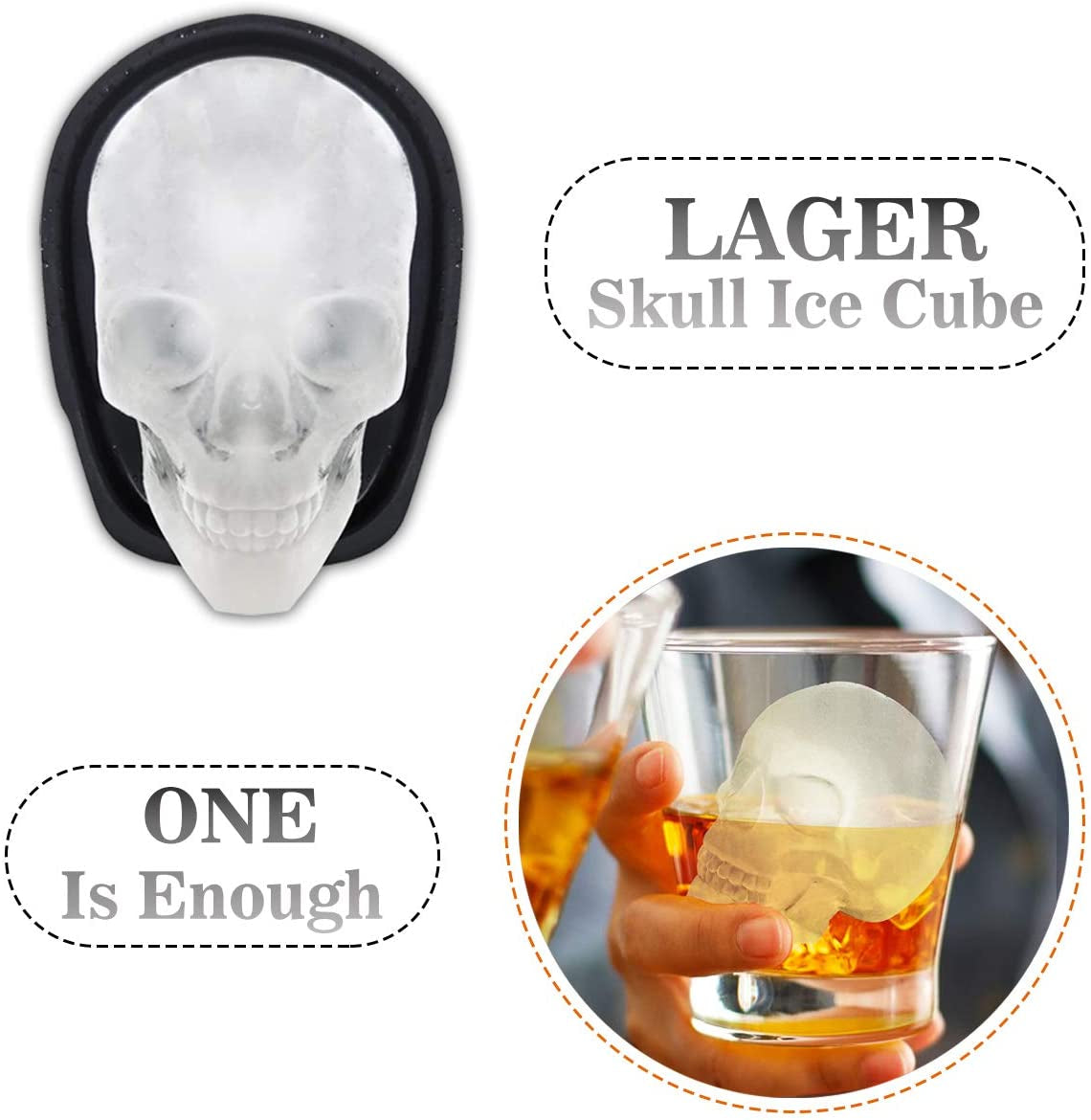 Extra Large 3D Skull Ice Cube Mold Silicone Ice Molds